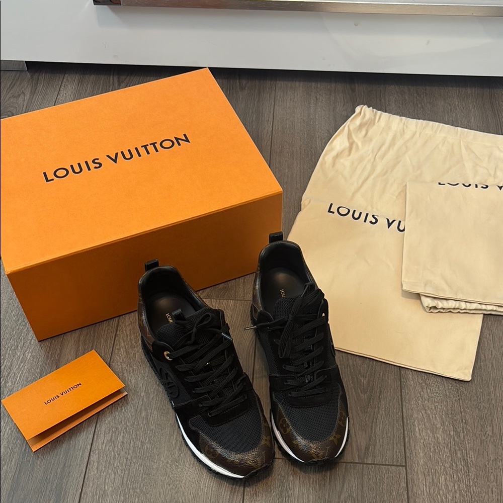Louis Vuitton Black and Brown Monogram Run Away Sneakers